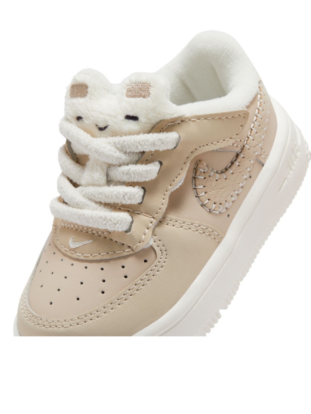 Sold-Out Nike Kids Tan and White Plush-Lined Sneaker with Cute Tongue 7C
